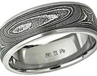 Titanium Damascus Steel Ring 5704